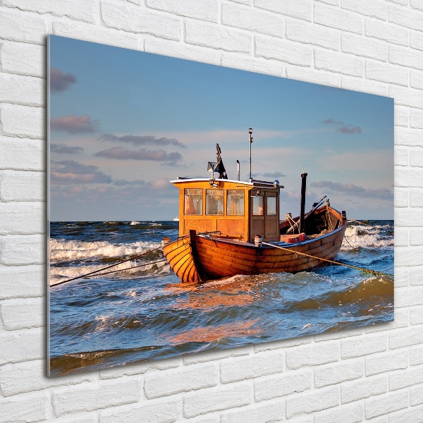 Schilderij op glas Vissersboot