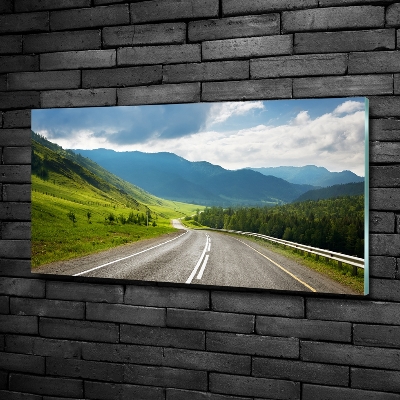 Foto schilderij op glas Weg in de bergen