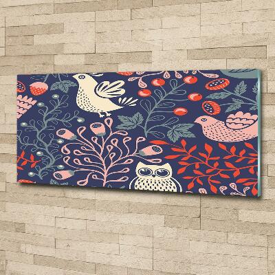 Foto-obraz szklany Kury sowa rośliny