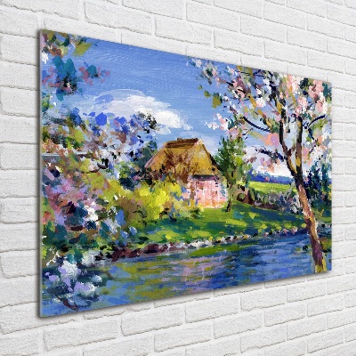Schilderij op glas Lentelandschap