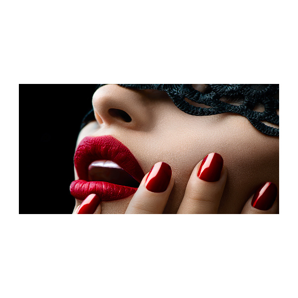 Schilderij op glas Kanten masker