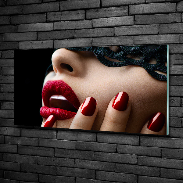 Fotoobraz na ścianę szklany Koronkowa maska