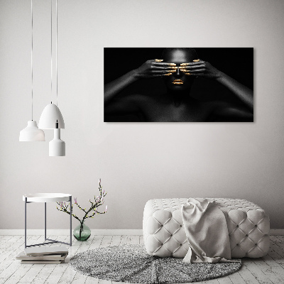 Foto schilderij op glas Vrouw in het zwart