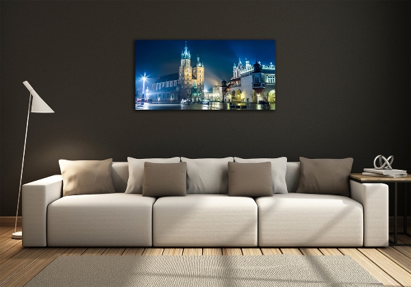 Foto schilderij op glas Krakau bij nacht