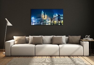 Foto schilderij op glas Krakau bij nacht