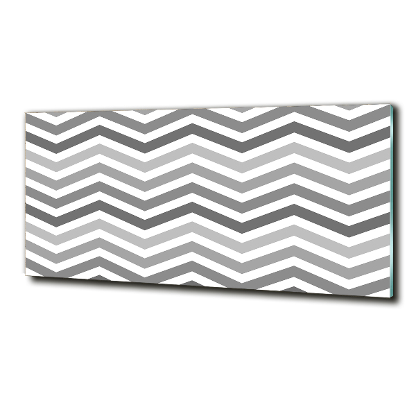 Foto schilderij op glas Grijze zigzaglijnen