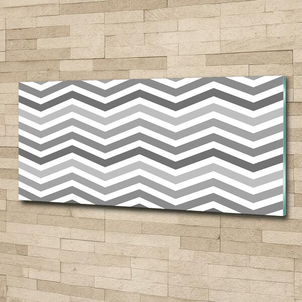 Foto schilderij op glas Grijze zigzaglijnen