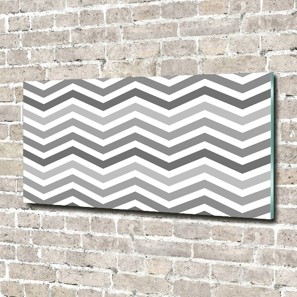 Foto schilderij op glas Grijze zigzaglijnen