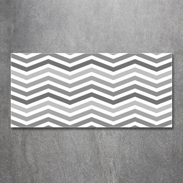 Foto schilderij op glas Grijze zigzaglijnen
