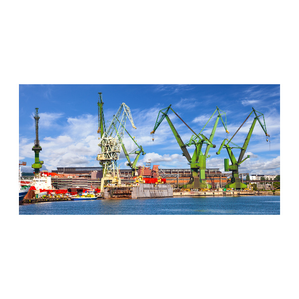 Schilderij op glas Scheepswerf in Gdańsk