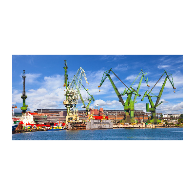 Schilderij op glas Scheepswerf in Gdańsk