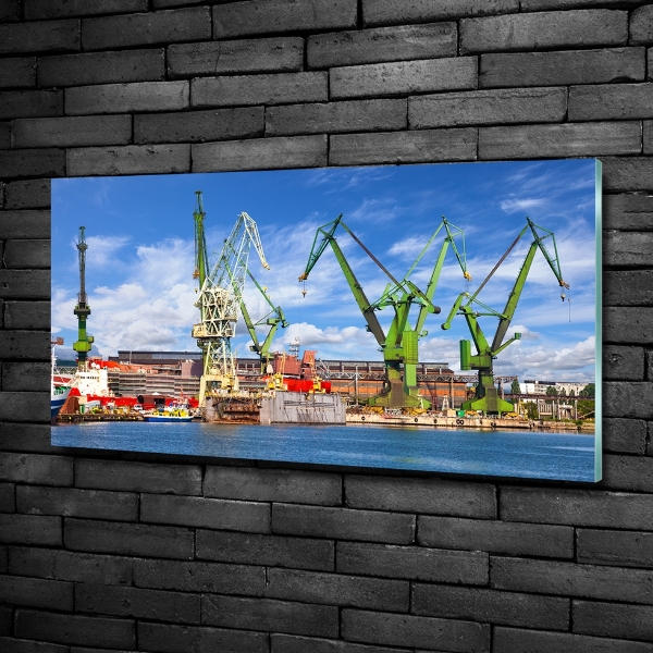 Schilderij op glas Scheepswerf in Gdańsk