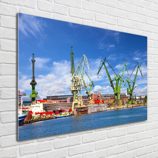 Schilderij op glas Scheepswerf in Gdańsk