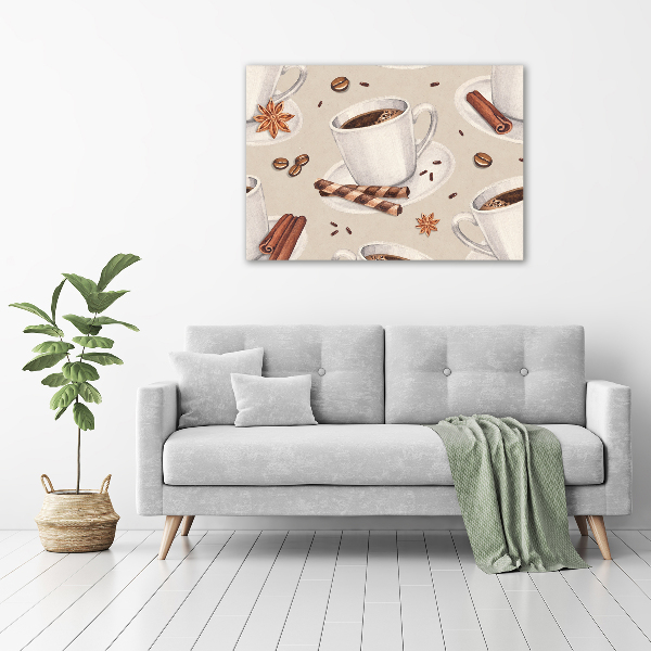 Glazen schilderij Een kopje koffie