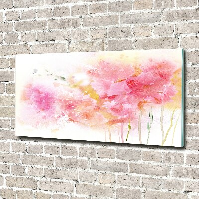 Schilderij glas Bloemen