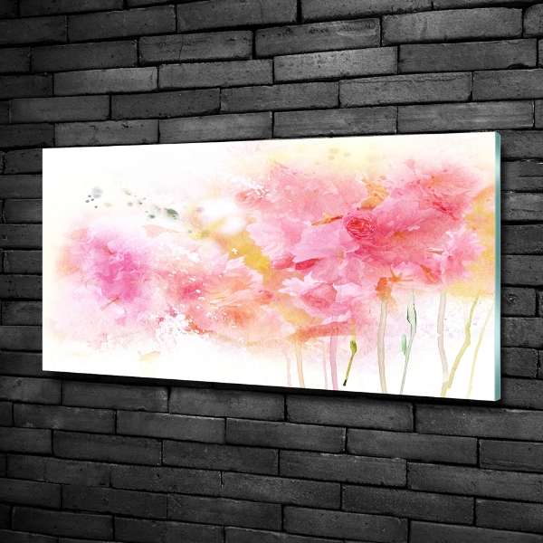 Schilderij glas Bloemen
