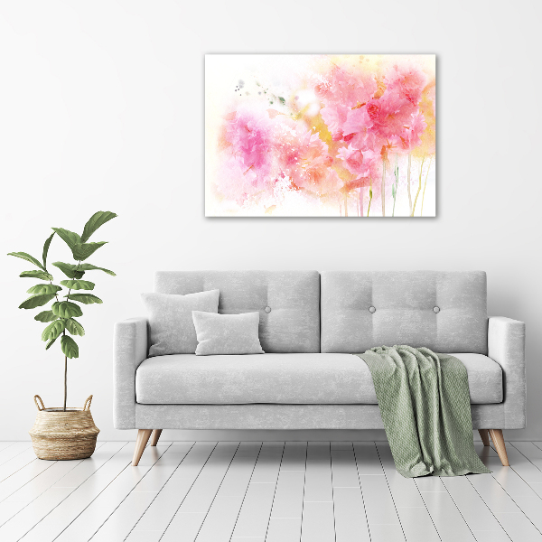 Schilderij glas Bloemen