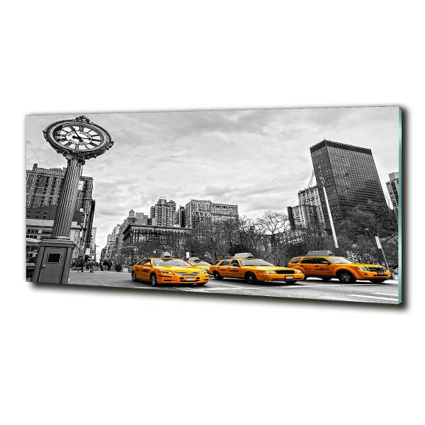 Foto schilderij op glas New Yorkse taxi's