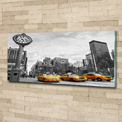 Foto schilderij op glas New Yorkse taxi's