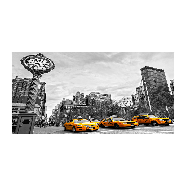 Foto schilderij op glas New Yorkse taxi's