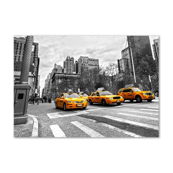 Foto schilderij op glas New Yorkse taxi's
