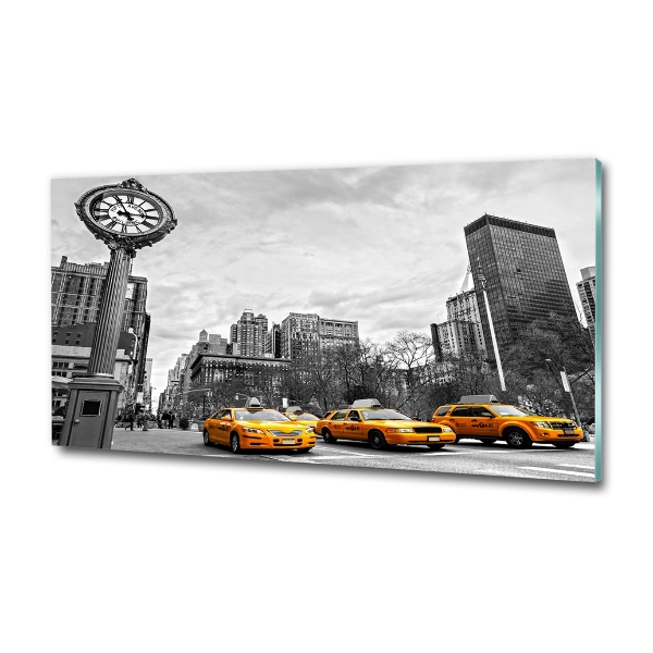 Foto schilderij op glas New Yorkse taxi's