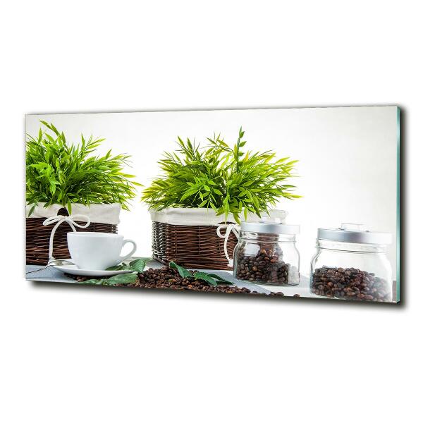 Schilderij op glas Koffiehuisthema