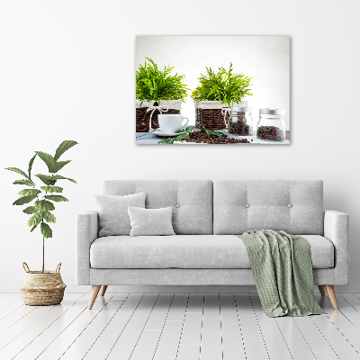 Schilderij op glas Koffiehuisthema