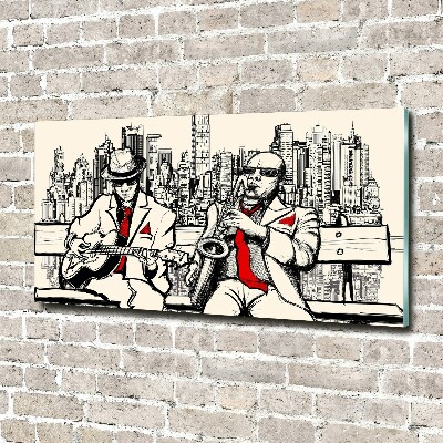 Foto schilderij op glas New York Jazz