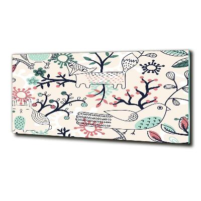 Foto schilderij op glas Dieren en bloemen