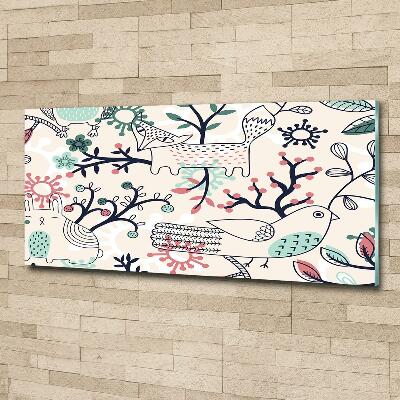 Foto schilderij op glas Dieren en bloemen