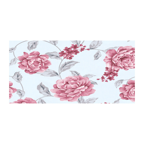 Schilderij glas Pioenrozen