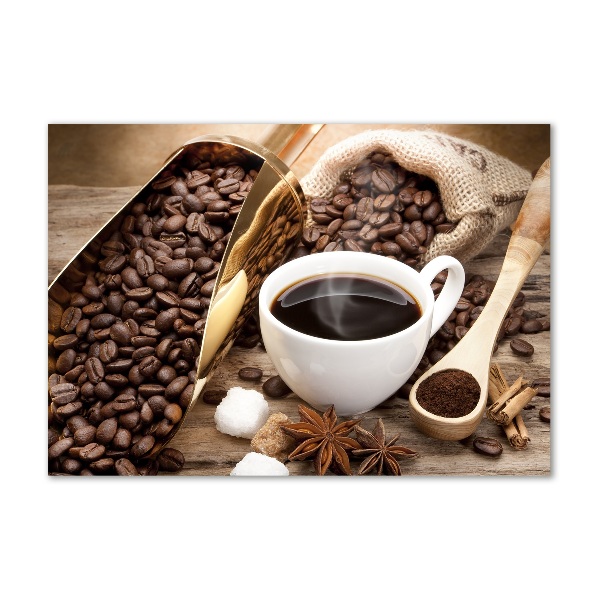 Schilderij op glas Een kopje koffie
