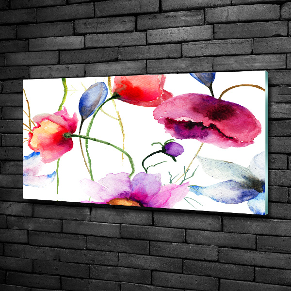 Glazen schilderij Klaprozen