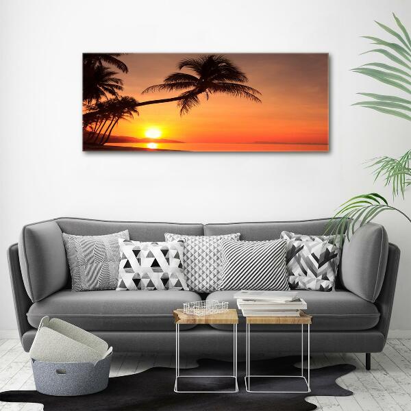 Schilderij glas Zonsondergangstrand