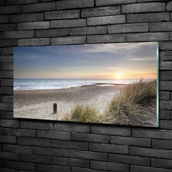 Foto schilderij op glas Zonsondergang en duinen