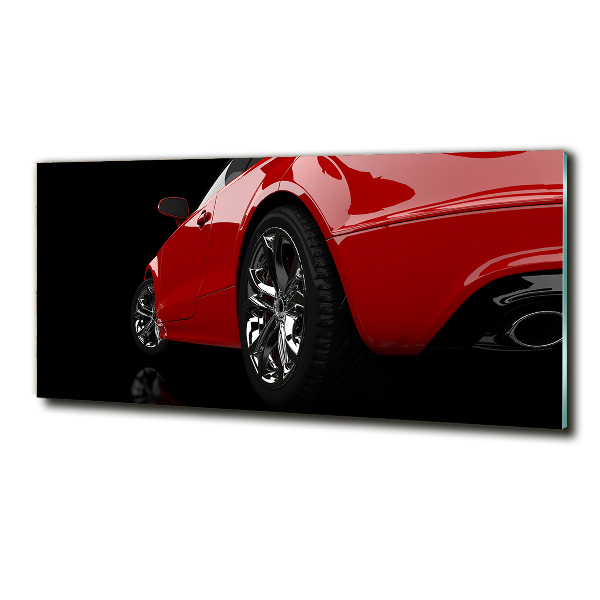 Schilderij glas Rode auto