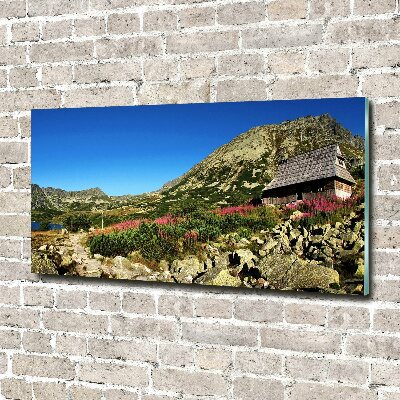 Foto obraz szklany Bacówka w dolinie