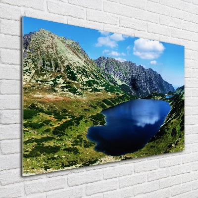 Schilderij op glas Een vallei in de bergen