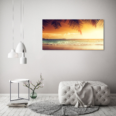 Schilderij glas Tropisch strand