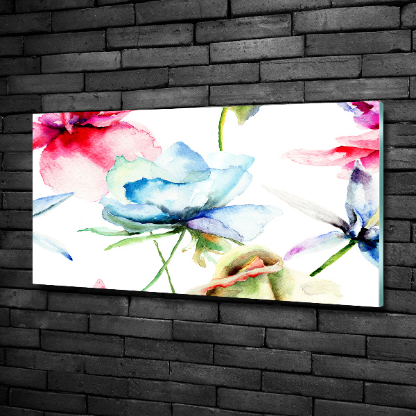 Foto schilderij op glas Klaprozen