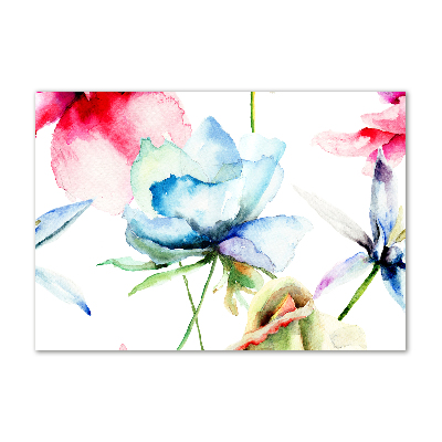 Foto schilderij op glas Klaprozen