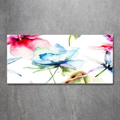 Foto schilderij op glas Klaprozen