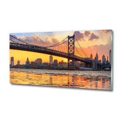 Schilderij op glas Philadelphia-brug