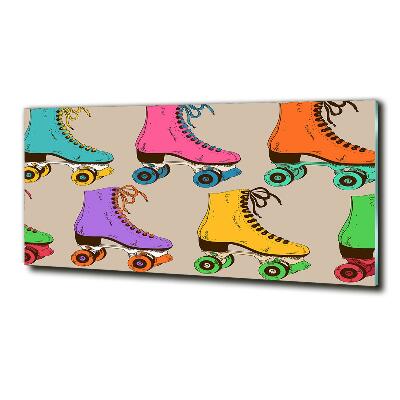 Glazen schilderij Kleurrijke rolschaatsen
