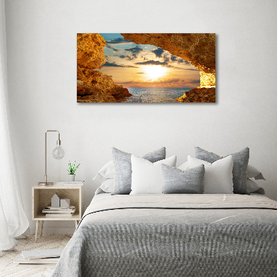 Schilderij glas Grot aan zee