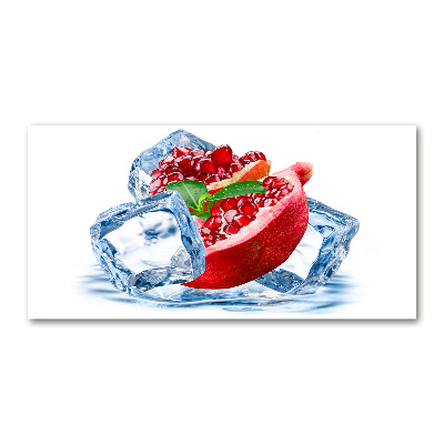 Foto schilderij op glas Granaatappel met ijs
