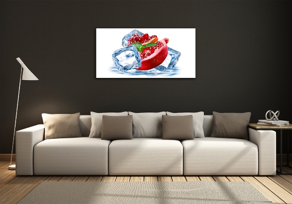 Foto schilderij op glas Granaatappel met ijs