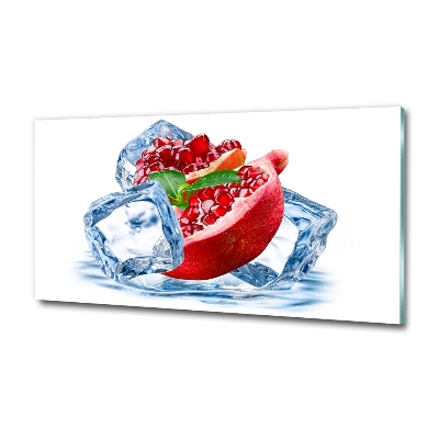 Foto schilderij op glas Granaatappel met ijs