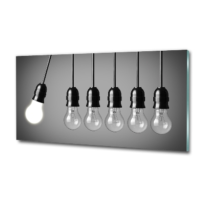 Glazen schilderij Zes gloeilampen